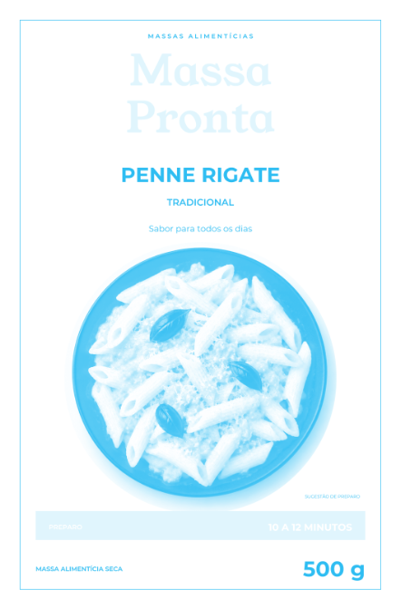 Separação em cyan da frente da embalagem do Penne